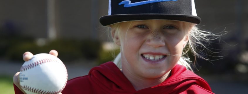 7 year old ball player Colbie Wolf
