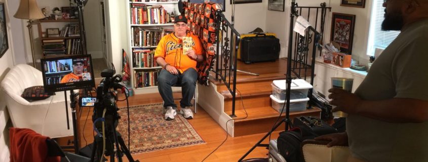 Shoot setup- for San Francisco Giants superfan Charles Fracchia